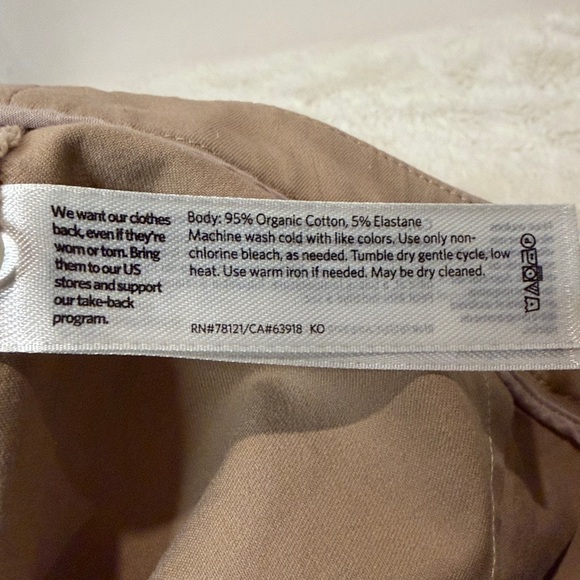 Eileen Fisher Tan Organic Cotton Straight Leg Dress Work Pants Pull On Size 4 - Picture 6 of 6